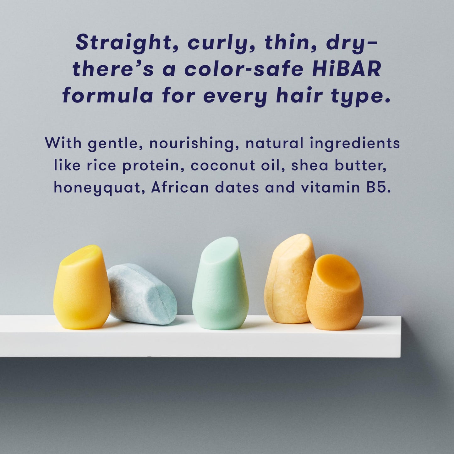 HiBAR - Moisturize Conditioner Bar - For Dry, Frizzy Hair - Deeply Nourishing & Hydrating - With Coconut Oil, Cocoa Butter, Rice Protein, & Vitamin B5 -Soap, Plastic & Sulfate-Free -Vegan -1 Solid Bar