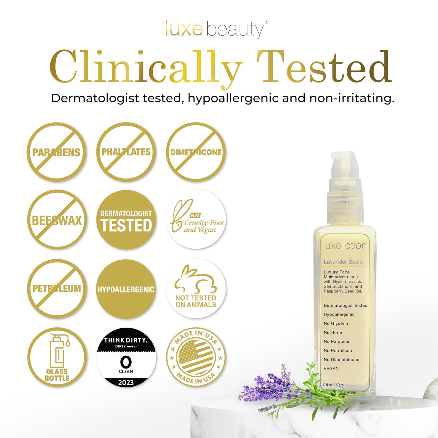 Non-Greasy Hyaluronic Acid Moisturizer – Lavender-Scented Lotion, Silicone Free, No Fillers - Anti-Aging Hydrating Hyaluronic Acid Body Lotion w/ Organic & Plant Based Ingredients – Travel Size 2oz