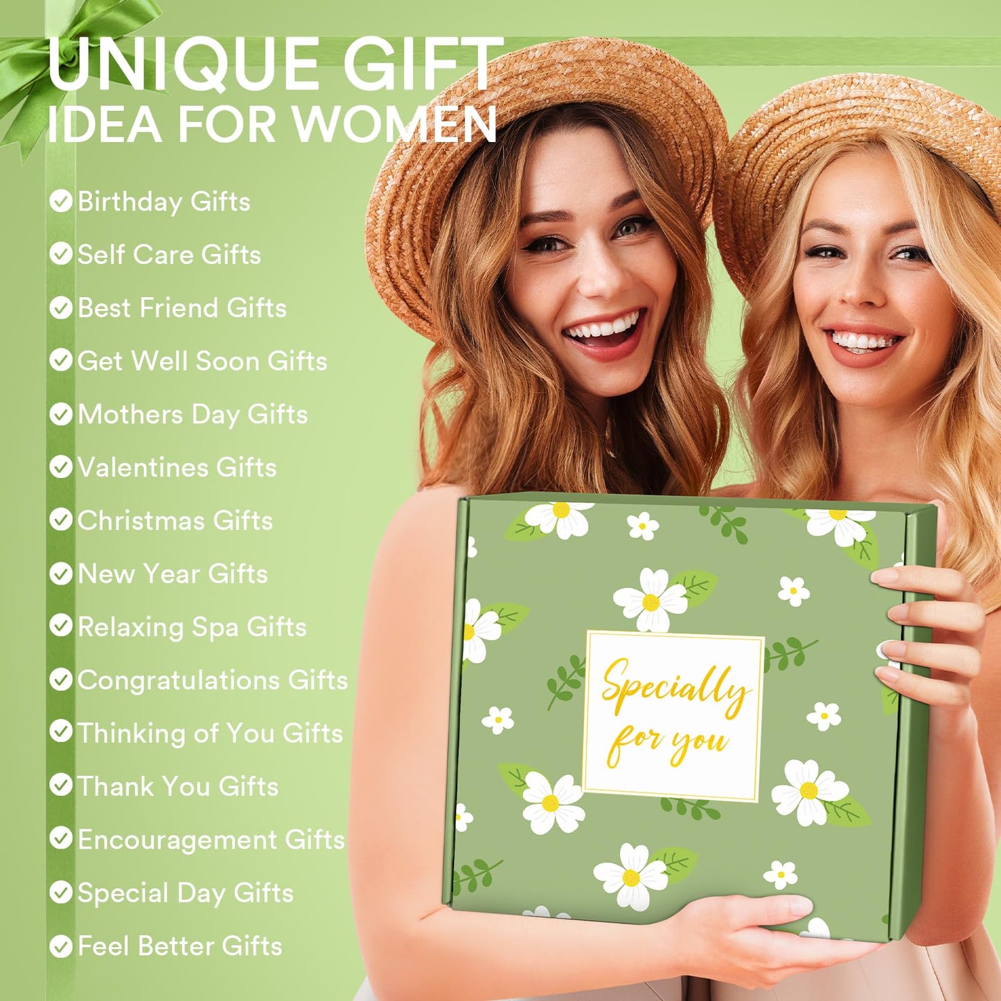 Self Care Gifts for Women, Get Well Soon Gifts Basket Care Package, Birthday Gifts Box for Women, Relaxing Bath Spa Gifts Set, Thinking of You Surgery Recovery Gift for Her Mom Girl Friend Sister Wife