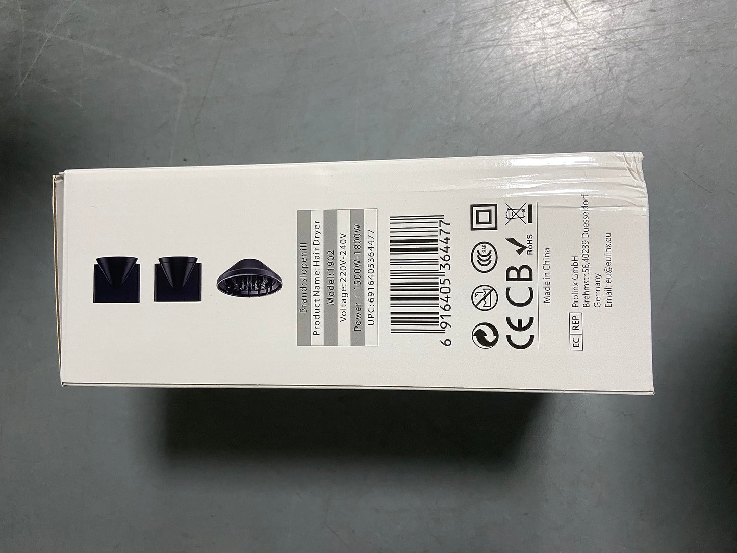 slopehill Professional Ionic Hair Dryer, Powerful 1800W Fast Drying Low Noise Blow Dryer with 2 Concentrator Nozzle 1 Diffuser Attachments for Home Salon Travel