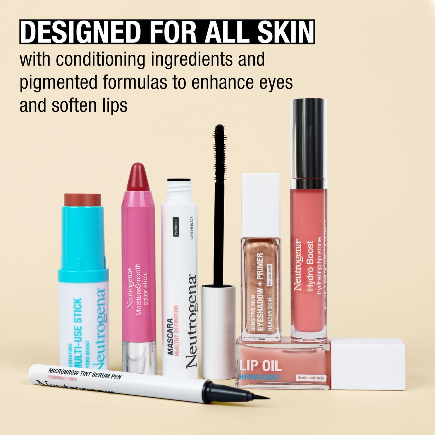 Neutrogena Hydro Boost Hydrating Multi-Use Makeup Stick with Hyaluronic Acid, Gentle Multi-Use Colored Makeup Balm to Brighten Lips, Cheeks & Eyes, Non-Comedogenic, Soft Pink, 0.26 oz