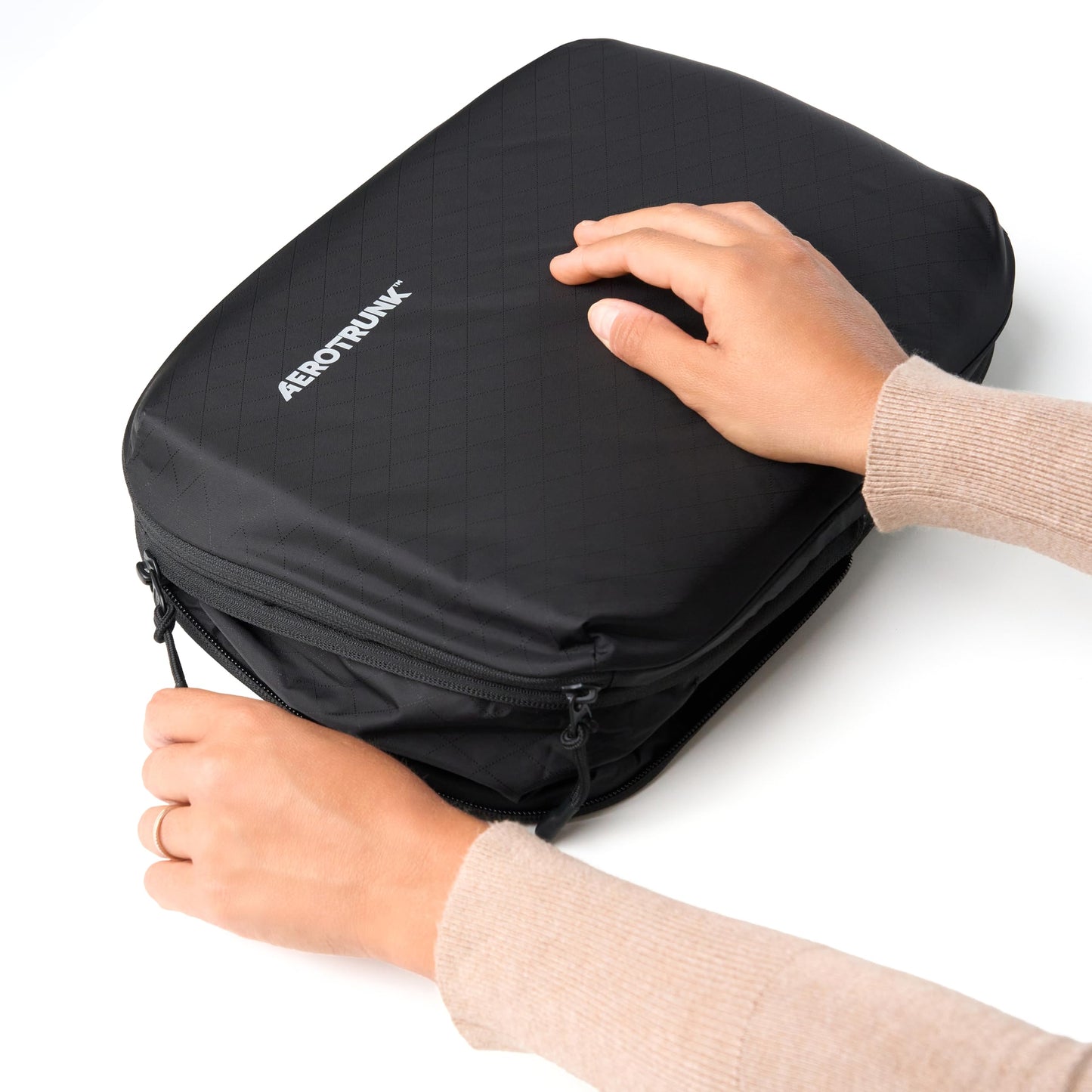 Aerotrunk Ultralight Compression Packing Cubes - Lightweight Travel Organizers for Suitcases and Luggage (6-Pack, Black)