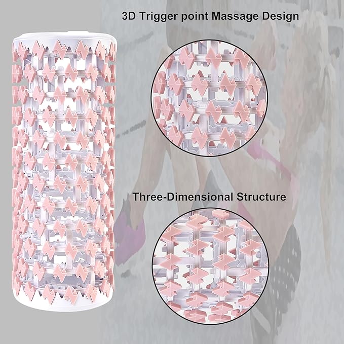 Collapsible Foam Roller for Exercise and Recovery (13 Inches), Easily Portable at 5.5 inches (Pink)