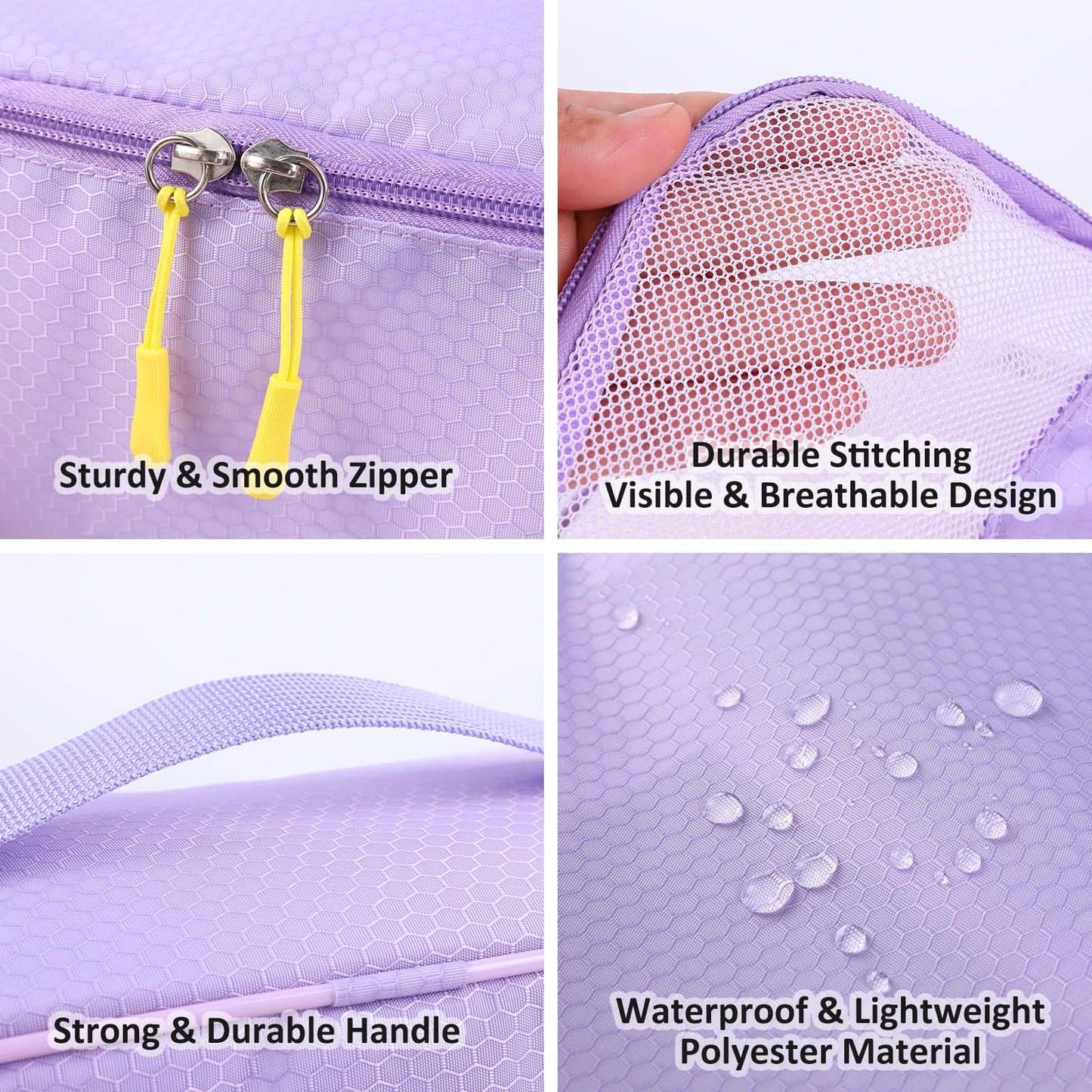 COVAX Packing Cubes for Suitcases, 5 Set Travel Luggage Organizer Bags and Storage Packing Cubes for Women Men, Purple