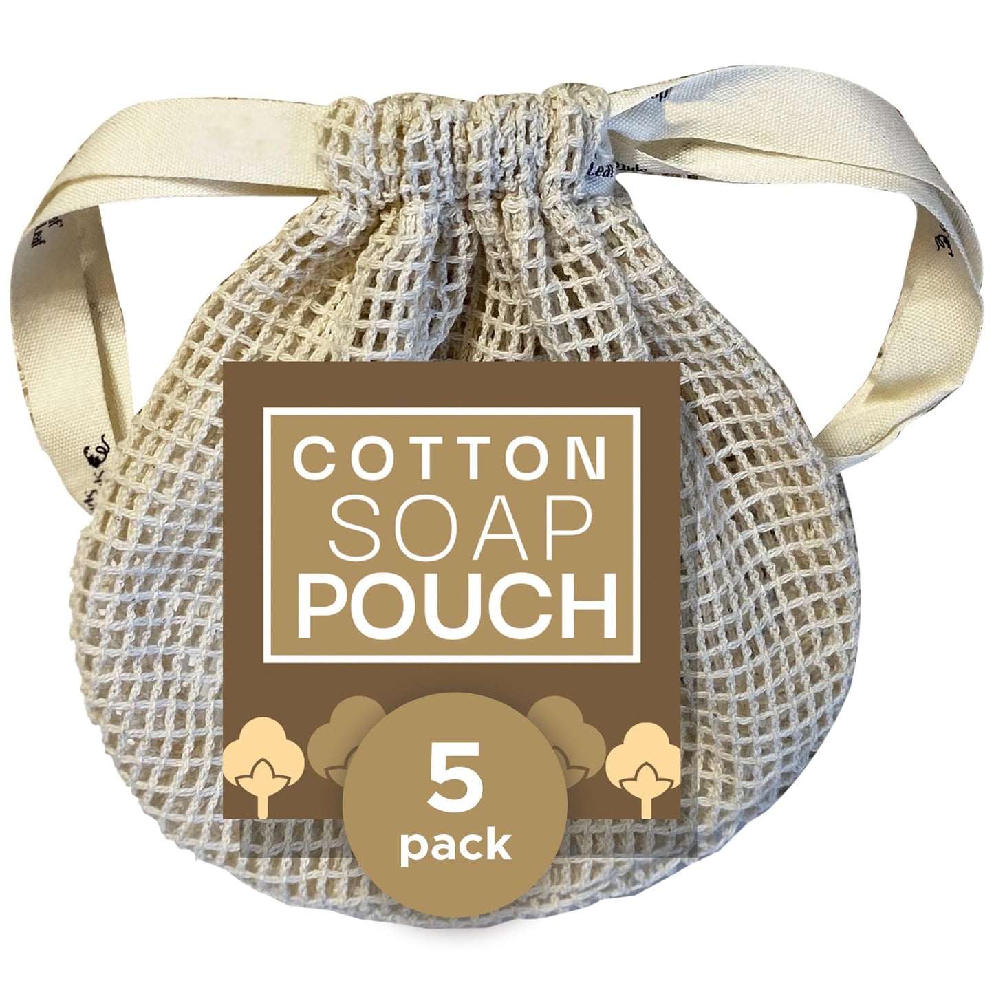 Whiffkitch Soap Pouch 5-Pack – Versatile Mesh Scrubber Wash Bag for Shower & Bath, Soft Cotton Bar Soap Holder & Travel Bag, Durable Scrubber Pouch for Rich Lather, 4x5 inches