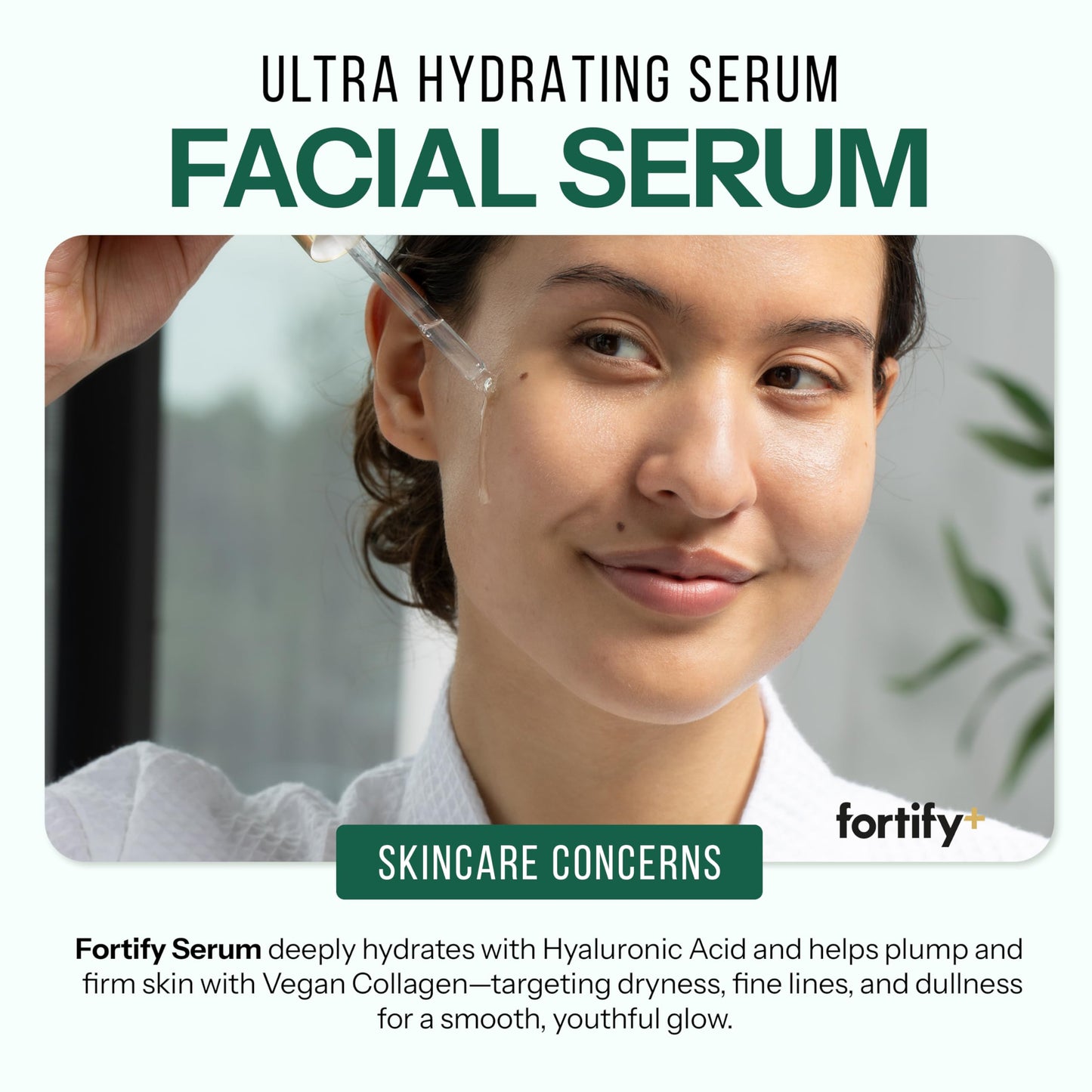 Fortify Skincare Hyaluronic Acid Serum for Face with Collagen – 3-in-1: Detox, Treat, Boost – Hydrating, Firming, Anti-Aging Serum – Dermatologist Tested Korean Skin Care – Clean Beauty – 1.69 Oz