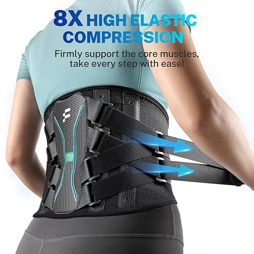 Back Brace for Lower Back Pain Relief, Extra Lumbar Support Pillow, Lightweight Carbon Fiber Splints, Ultra-thin Mesh, Adjustable Fit, for Under Clothes, Sciatica, Posture, Lifting, Size M