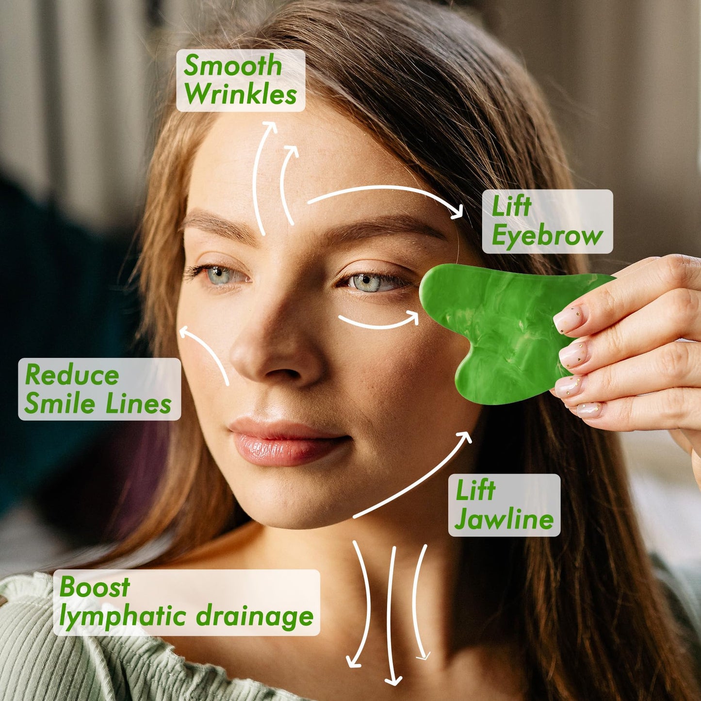 Gua Sha & Ice Roller for Face, Small Gifts, Facial Tools for Puffiness and Redness Reducing Skin Care Routine, Self Care Massage Gift for Women Men