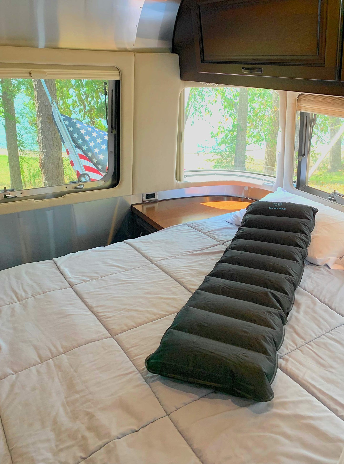 Travel Inflatable Body Pillow, The Original Full Size Travel Body Pillow 48 x 12 Inches with Drawstring Bag for Easy Packing.