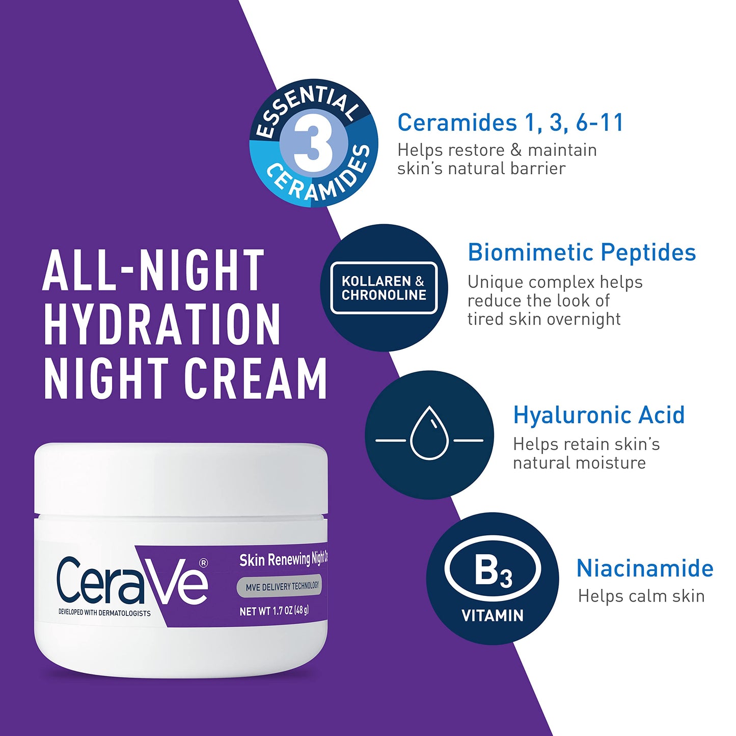 CeraVe Vitamin C Serum and Night Cream Skin Care Set, Brightening Serum with 10% Pure Vitamin C & Night Moisturizer with Peptides + Hyaluronic Acid, Travel Essentials, 1oz Vit C + 1.7oz Moisturizer