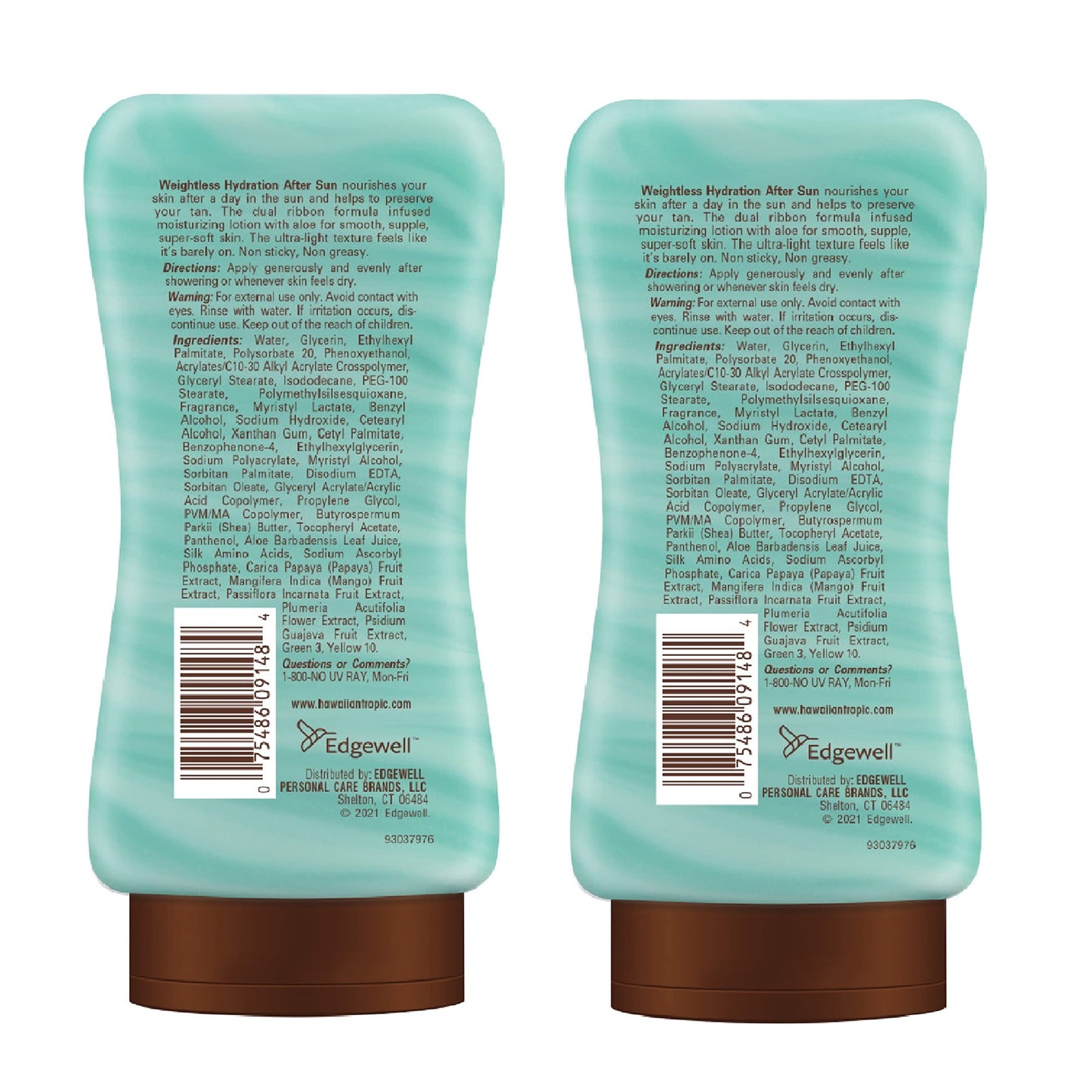 Hawaiian Tropic Weightless Hydration After Sun Lotion with Aloe, 6oz Twin Pack | Hawaiian Tropic Lotion, Moisturizing Lotion, After Sun Care, After Sun Moisturizer, 6oz each Twin Pack