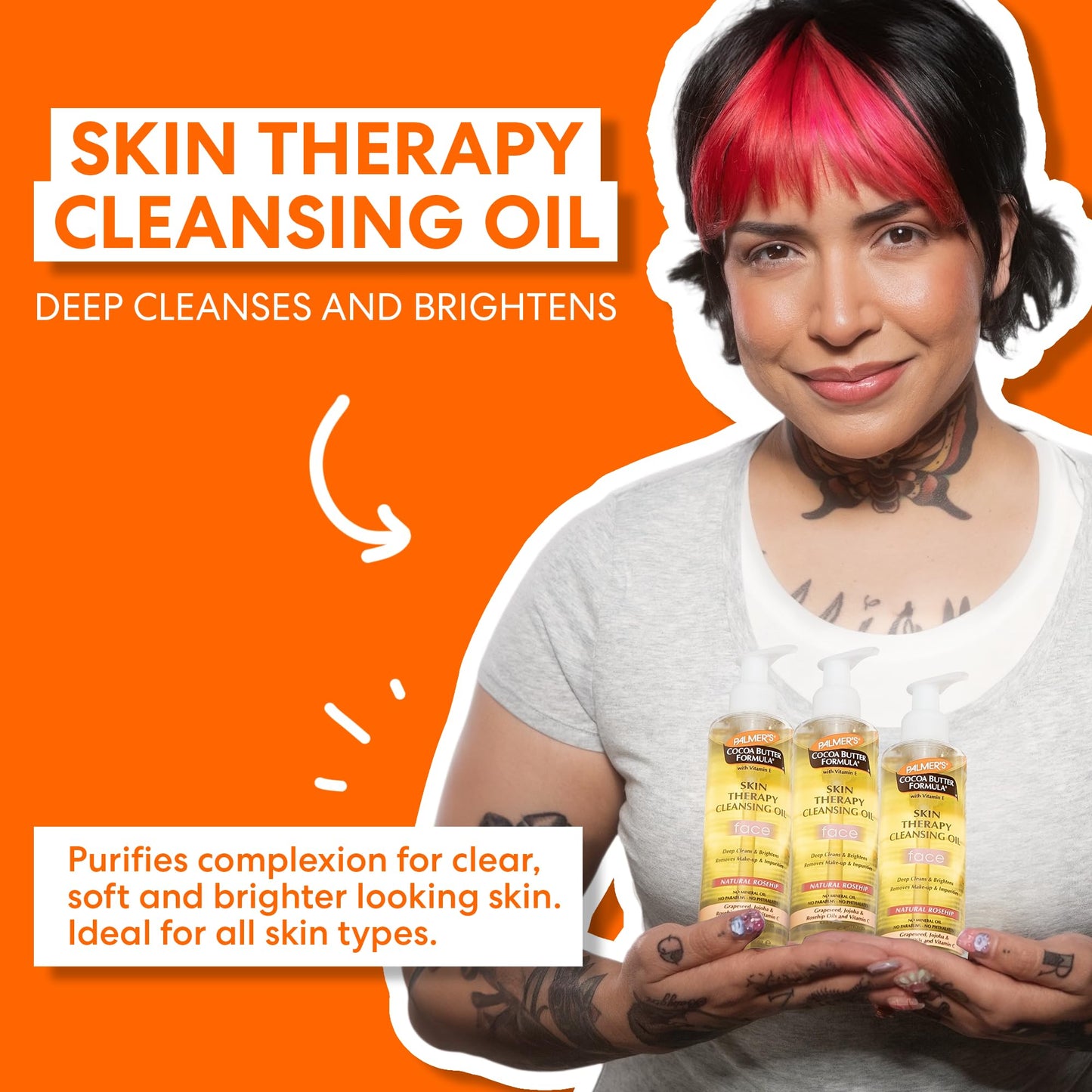 Nina Pool’s Top Palmer’s Picks (Set of 3): Skin Firming Cocoa Butter Body Lotion (13.5 oz), Skin Therapy Cleansing Facial Oil (6.5 fl. oz) & Moisturizing Swivel Lip Balm Stick (2 x 0.5 oz)