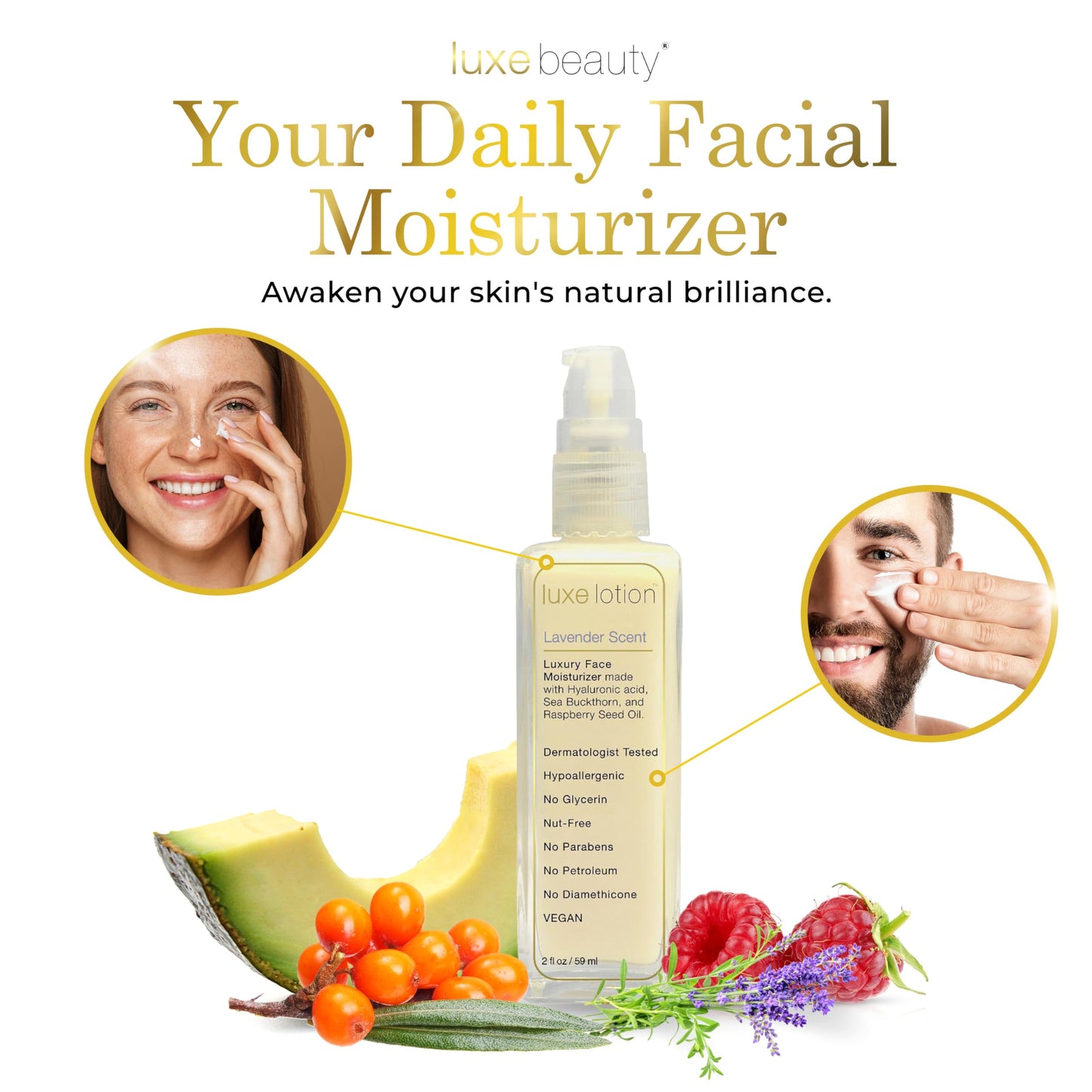 Non-Greasy Hyaluronic Acid Moisturizer – Lavender-Scented Lotion, Silicone Free, No Fillers - Anti-Aging Hydrating Hyaluronic Acid Body Lotion w/ Organic & Plant Based Ingredients – Travel Size 2oz