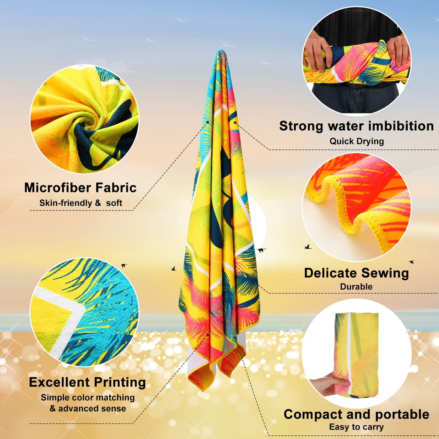 Redbaker 2 Pcs Mr and Mrs Beach Towels Wedding Beach Towels for Bride and Groom 60 x 30 Hubby and Wife Summer Towels Honeymoon Newlywed Couple Towels Wedding Gift, 2 Styles(Pink Yellow Blue)