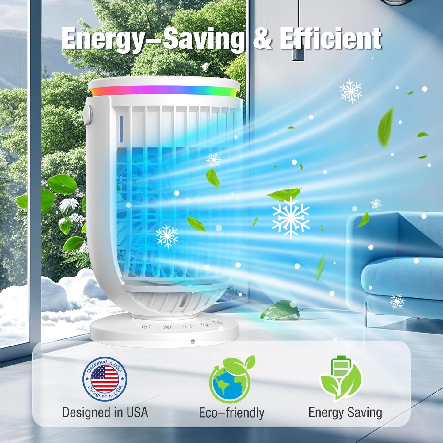 AC Portable for Room Office,AI Portable Air Conditioners Fan with 120° Rotating Function,JYew Evaporative Mini Room Air Conditioners,Portable AC Unit Air Cooler with 4 in 1 Humidifier Fan Conditioner