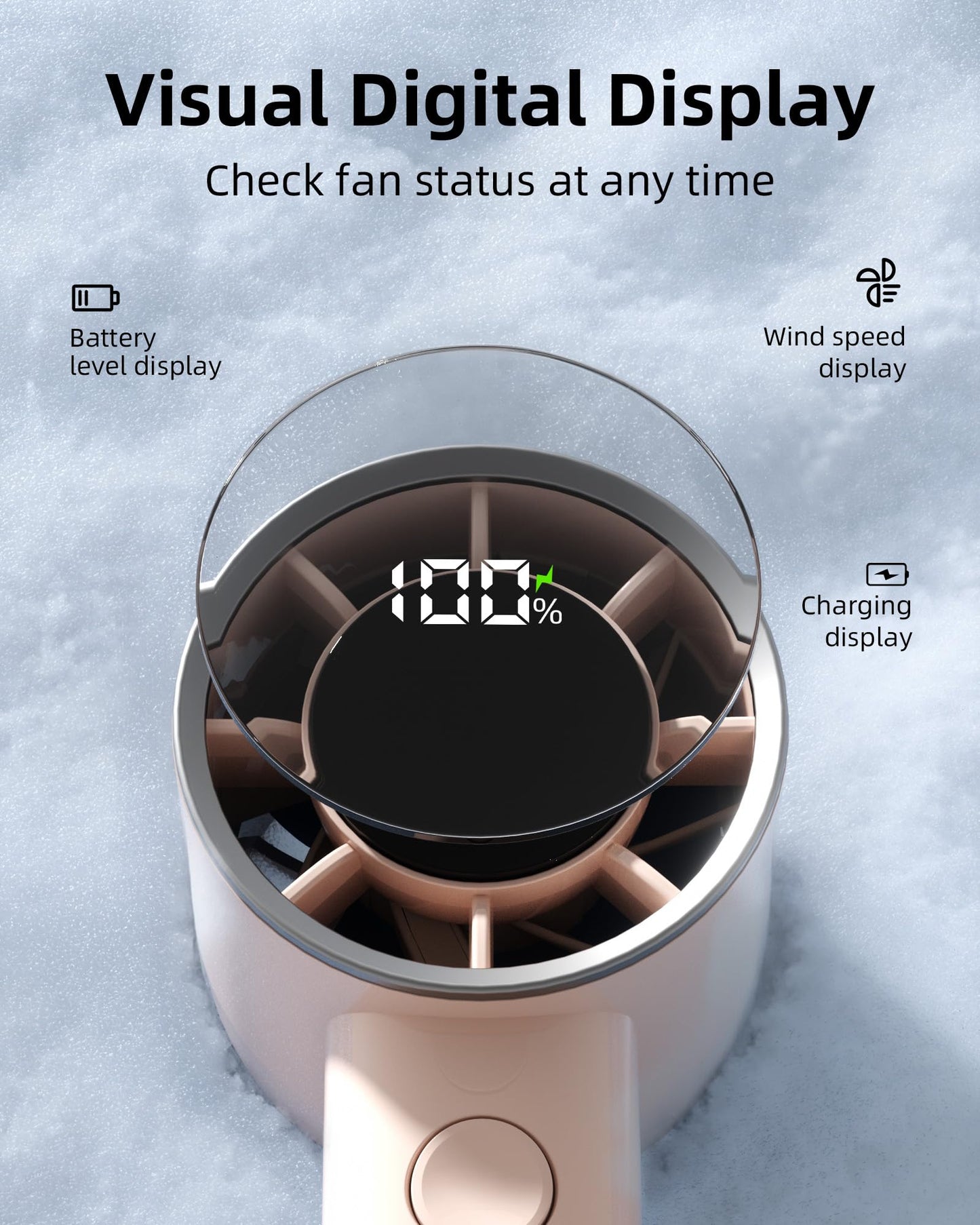 Mini Portable Handheld Fan,100 Speeds Adjustable Turbo Fans,Digital Display,30000 RPM,Up to 10H Use Time,USB Personal Fans,Rechargeable Fan Women,Gift for Gym/Travel/Camping/Outdoor/Indoor/Office