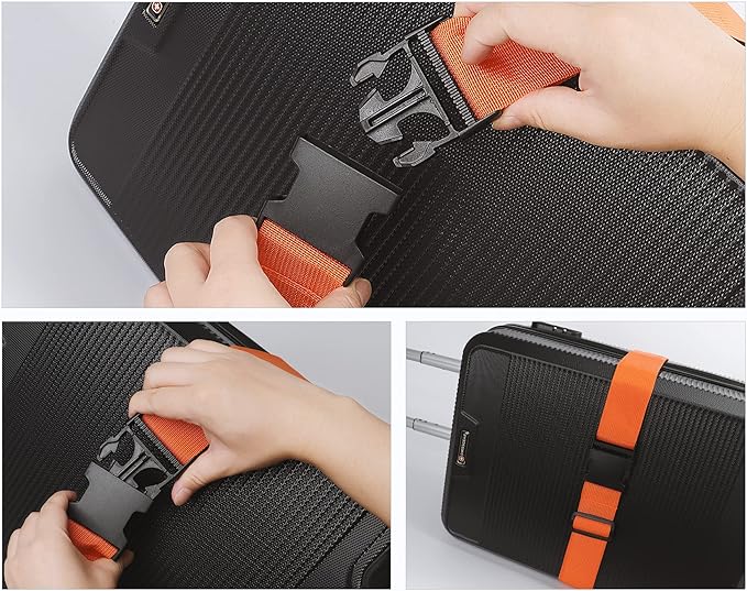 2Pcs Luggage Straps for Suitcase Travel Accessories TSA Approved, 80In Long Belts to Keep Your Suitcase Secure, Adjustable Bag Straps with Quick-Release Buckle for Travel Bag Closure, Rose