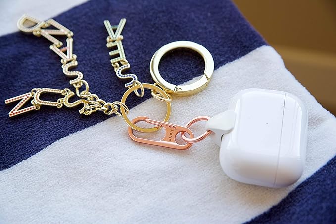 JURA Anchor for All Apple AirPods - Rose Gold Carabiner - Black Carbon Fiber Anchor - Lightning & USB-C Port