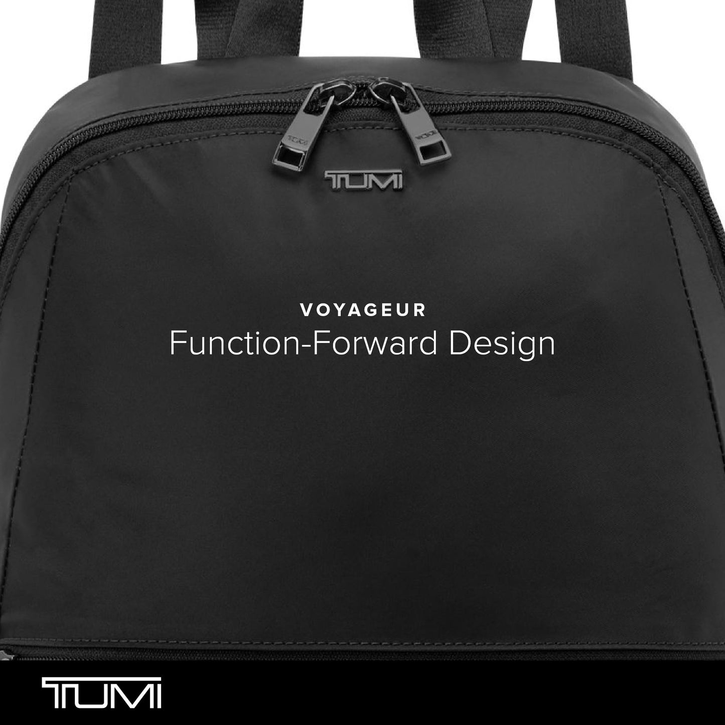TUMI - Just In Case Foldable Backpack - Lightweight, Compact Travel Backpack - For One Bag Travel - 15.5" X 12.3" X 4.5" - Black with Gunmetal Hardware