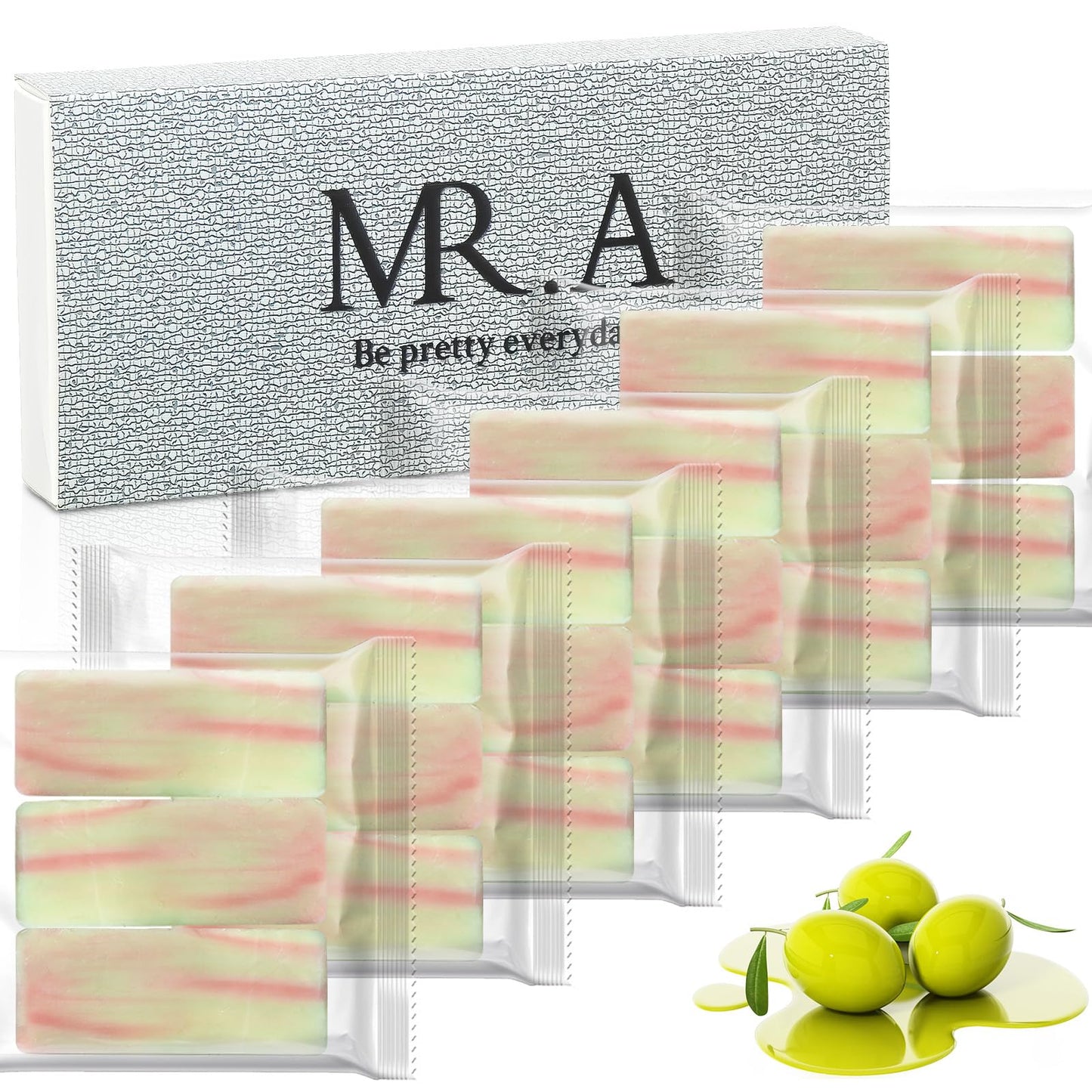 23pcs Handmade Travel Soap, Mini Olive Hand Soap Individually Wrapped, Body Bath Gentle Bars Men Women, Travel Size Toiletries for Homeless and Hotel, Essentials Wash for Guest Bathroom