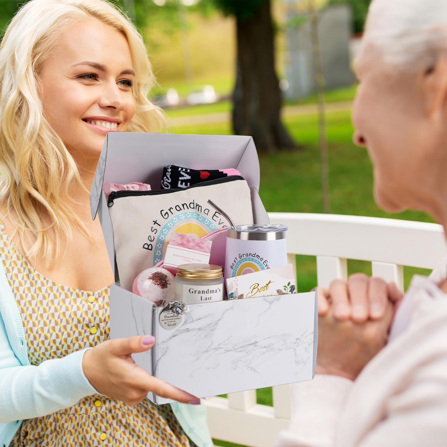 12 Pieces Grandma Gifts Box,Birthday Gifts for Grandma from Granddaughter Grandson,Nana Gifts Basket Grandma Birthday Gifts for Gigi Grandmother