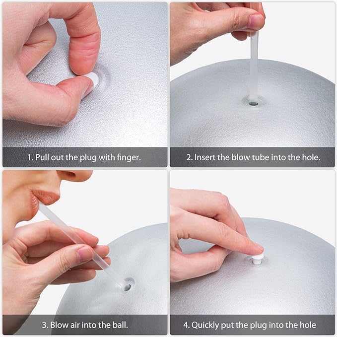 Cikyner Soft Pilates Ball, Small Exercise Ball 9 Inch Mini Gym Ball with Inflatable Straw, Suitable for Pilates, Yoga, Full Body Training, Physical Therapy and Balance improving at Home, Gym & Office