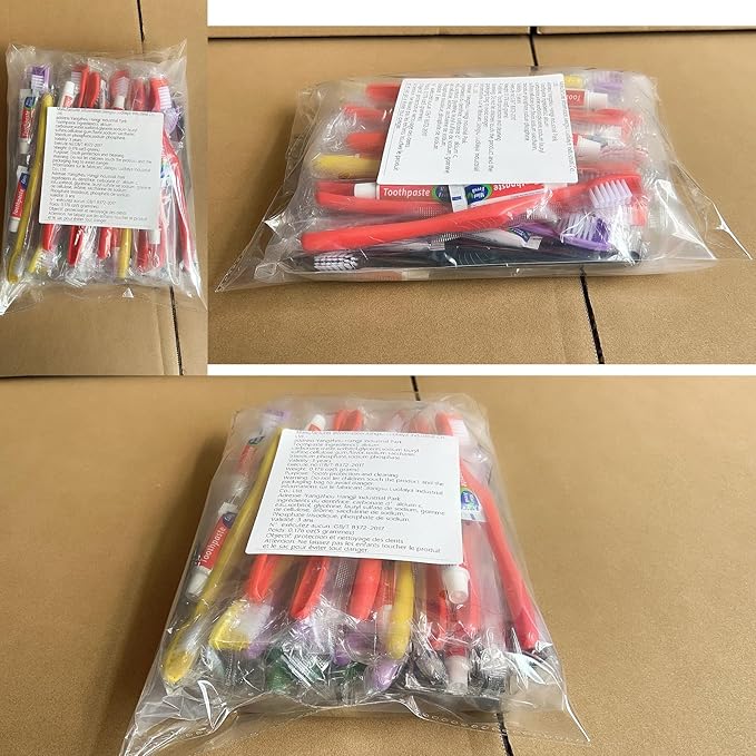 400pcs Disposable Toothbrushes with Toothpaste,Single Use Toothbrush with Toothpaste Individually Wrapped Disposable Travel Toothbrushes Kit Bulk for Homeless,Hotel,Guests(5 Colors)