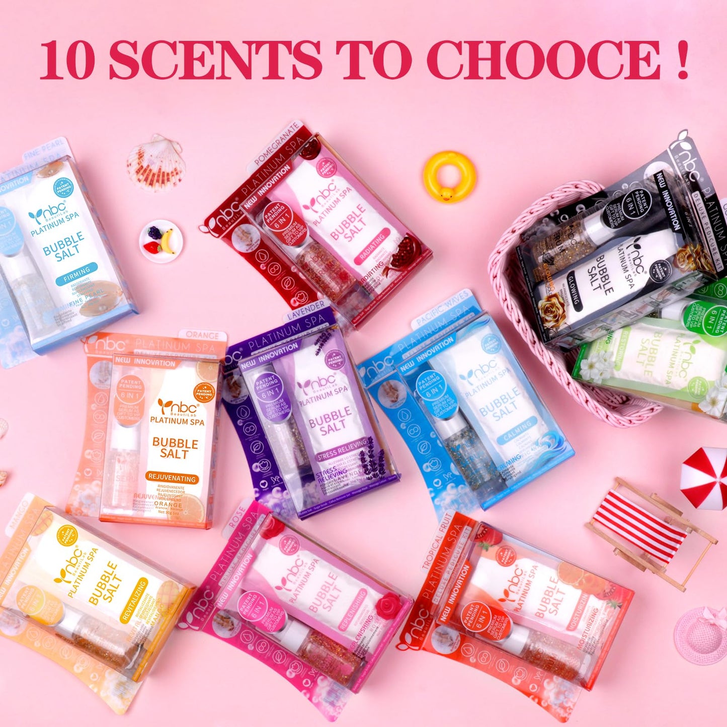 nbc BeautiLab Pedicure Foot Soak Set - Upgraded 6 in 1 Foot Spa, Foot Bath Spa, Pedicure Kit, Foot Soak for Tired & Dry Cracked Feet, Athletes Feet and Calluses (Pacific Waves)