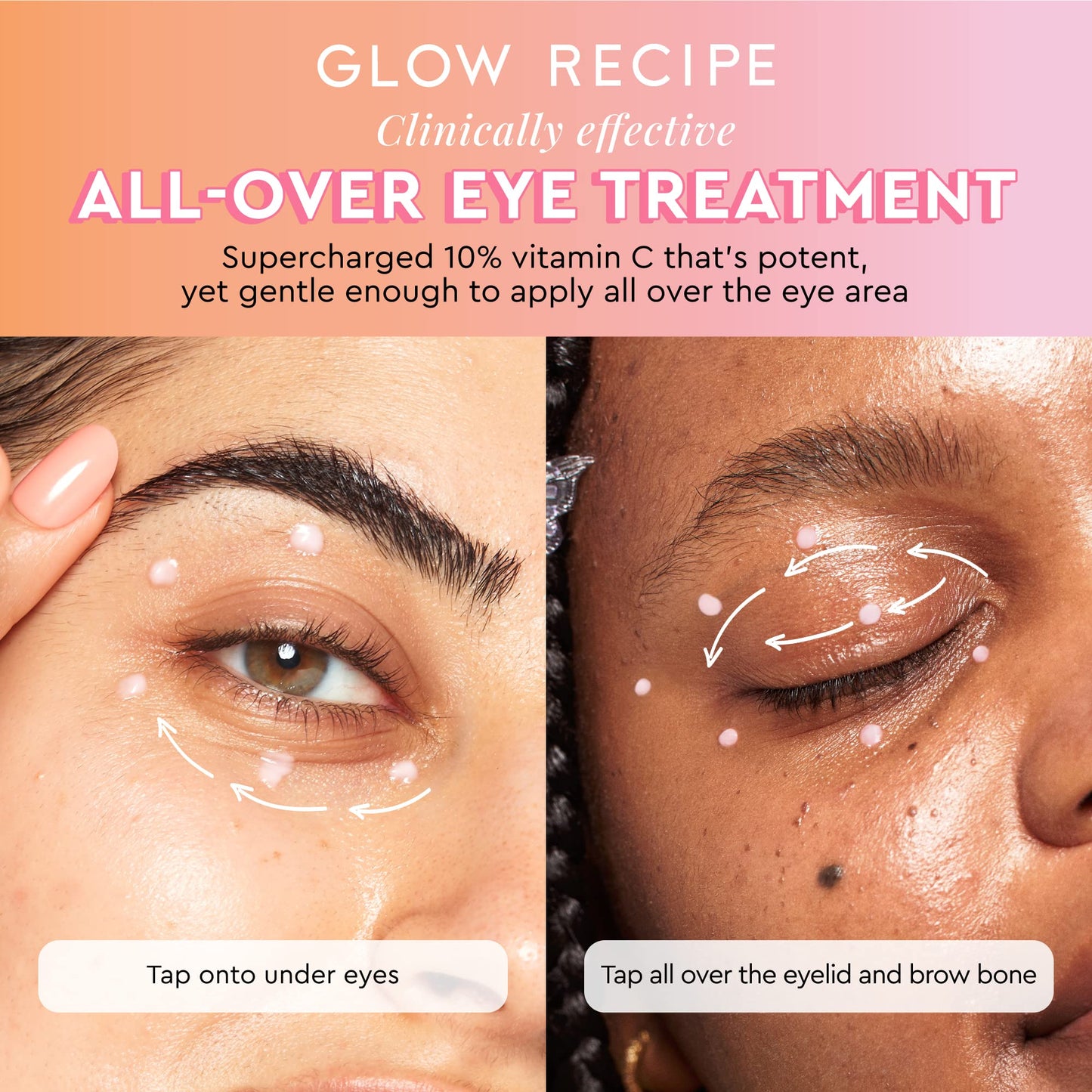 Glow Recipe Guava Vitamin C Brightening Eye Gel - Niacinamide, Peptides & Green Caffeine Gentle Under Eye Cream for Dark Circles, Puffiness & Bags - Lightweight, Hydrating, Firming - Makeup Prep, 15ml