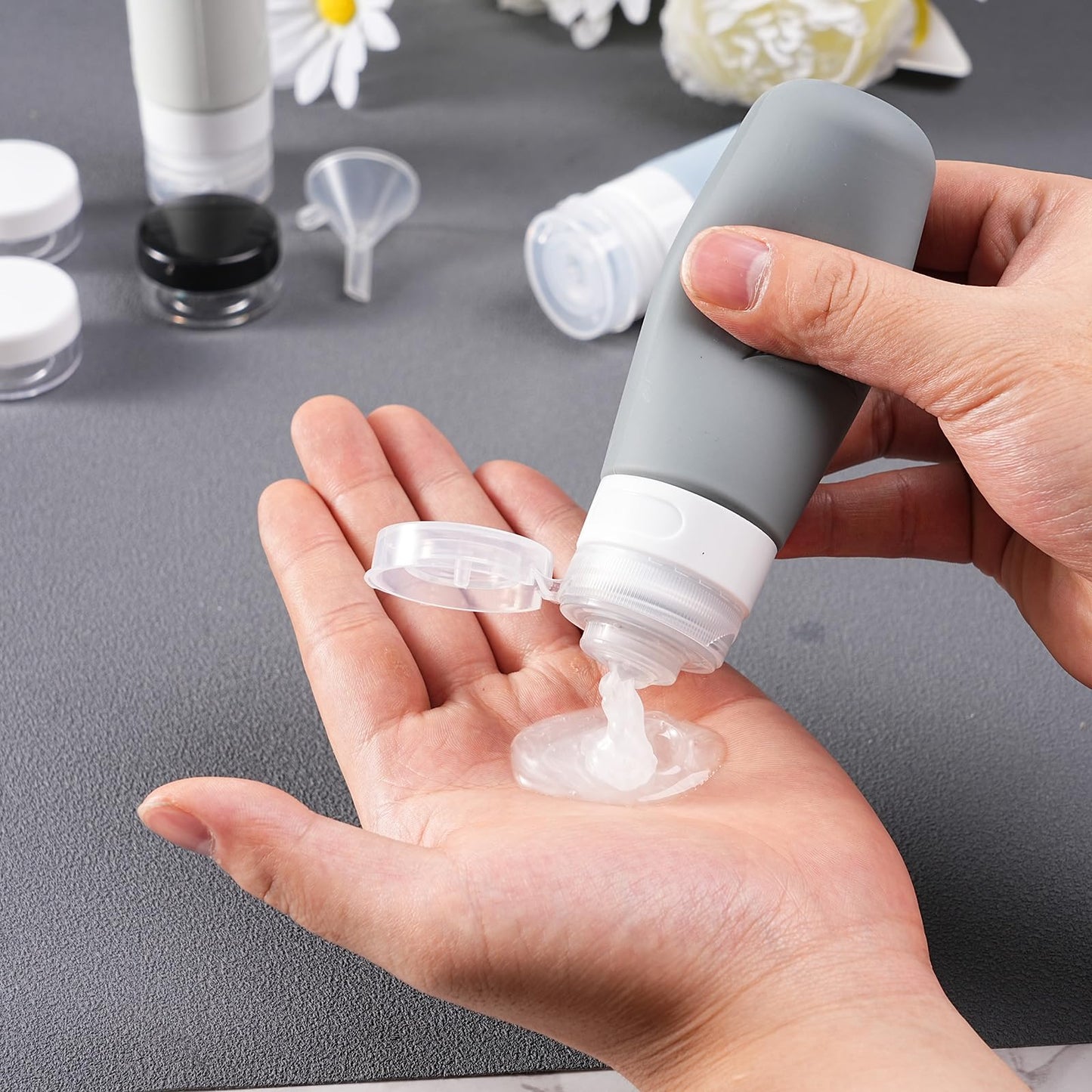 JBYAMUS 18 Pcs Silicone Bottles Set, Leak-Proof Design, Travel Size, TSA Approved for Toiletries, Portable Containers and Best Gifts for Women