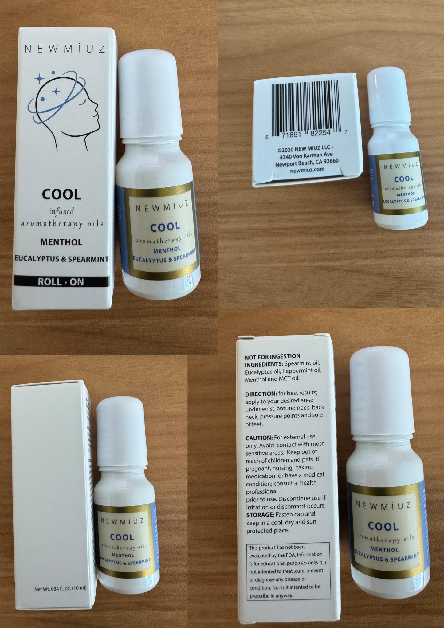 Cool Menthol Migraine Roll on Stick Natural Fast Cooling Peppermint Eucalyptus Aromatherapy Essential Oil for Headache Perfect Selfcare Gift Men Women