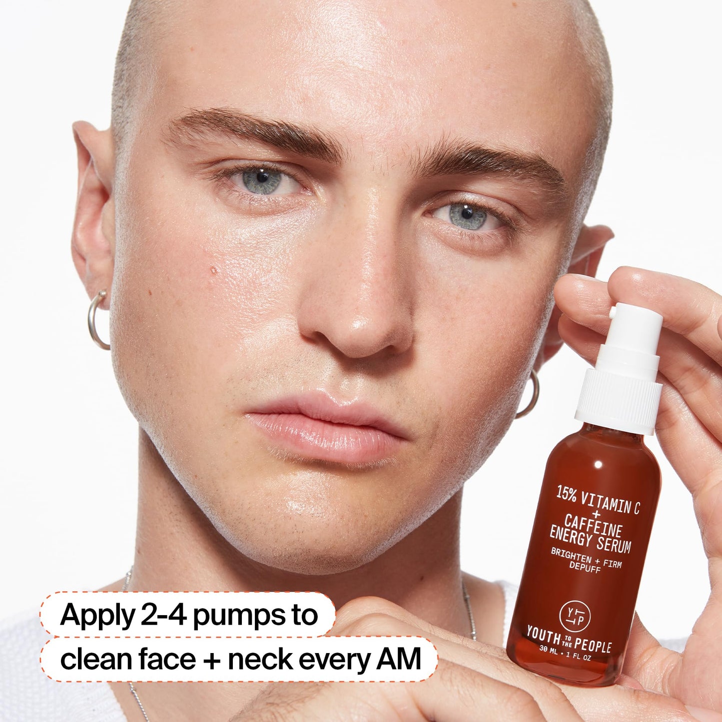 Youth To The People 15% Vitamin C + Caffeine Energy Brightening Face Serum for Uneven Tone - Reduce Puffiness, Improve Texture, Treat Dark Spots + Dullness, Antioxidants Day Serum, Vegan - 1 fl oz