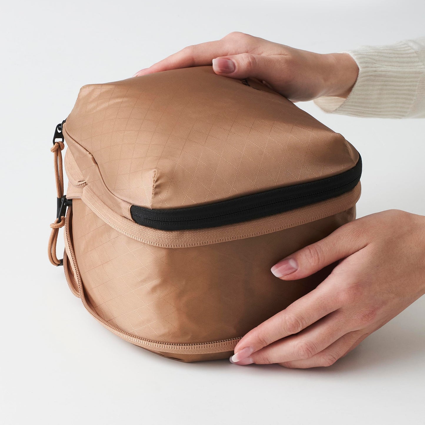 Aerotrunk Ultralight Compression Packing Cubes - Lightweight Travel Organizers for Suitcases and Luggage (6-Pack, Mocha)