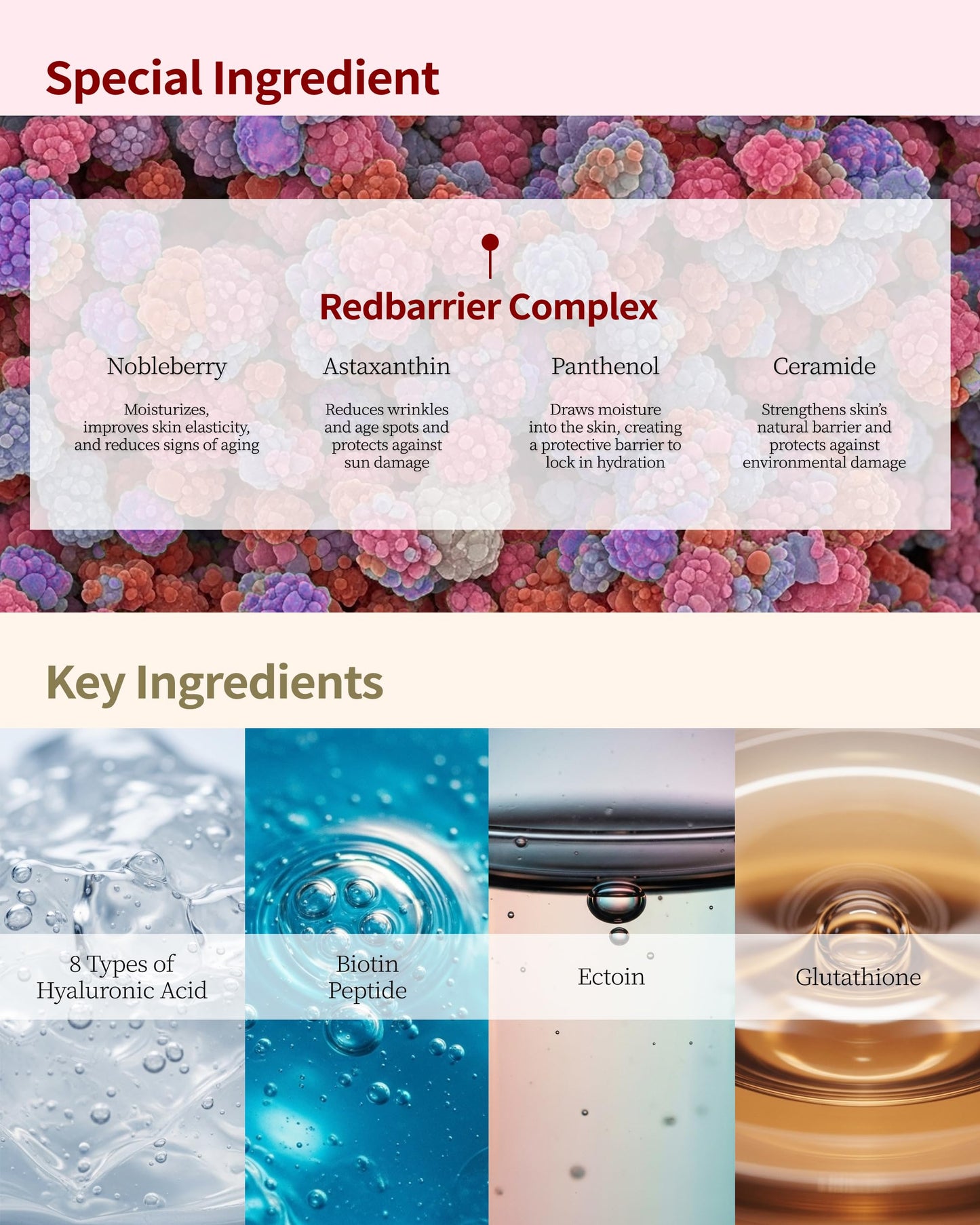 Cayclly Redbarrier Ampoule Serum | Anti-Aging Face Serum with Peptides & Niacinamide to Visibly Smooth Expression Lines & Wrinkles | Vegan Korean Skincare for Firming & Radiance, 1.69 fl. oz