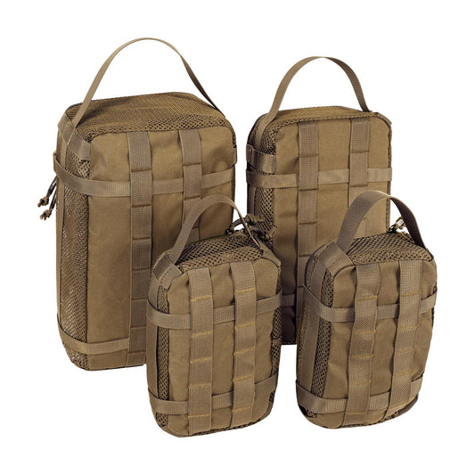 CASONMMAX 4 Set Tactical Packing Cubes ,Compressible Mesh Duffle Storage Bag,Portable Edc Molle Pouch Organizer. (CB)