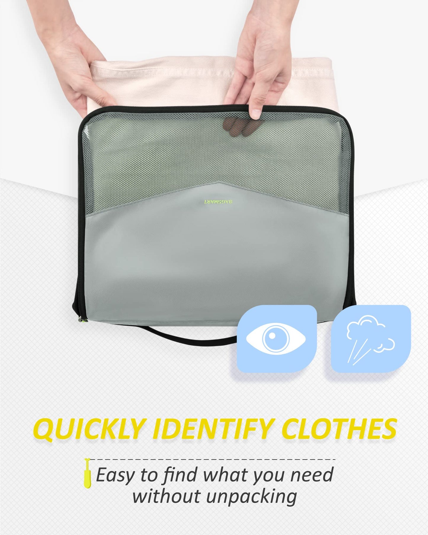 BAGSMART Packing Cubes for Suitcase, 8 Set Travel Packing Organizers Cubes, Lightweight Travel Cubes with Laundry Bag, Durable Luggage Organizer Bag Set with Shoe Bag