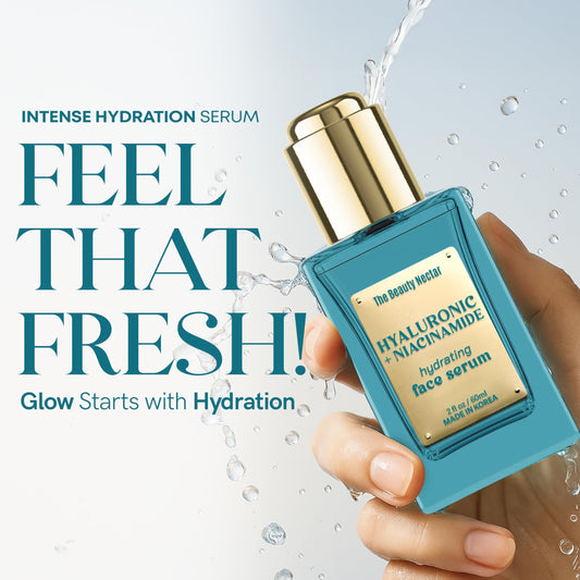 The Beauty Nectar Hyaluronic Acid & Niacinamide Face Serum – Deep Hydration, Skin Barrier Repair, Tone Correcting – Dermatologist Tested, Anti-Aging, Korean Skin Care – Clean Vegan Formula – 2 Fl Oz