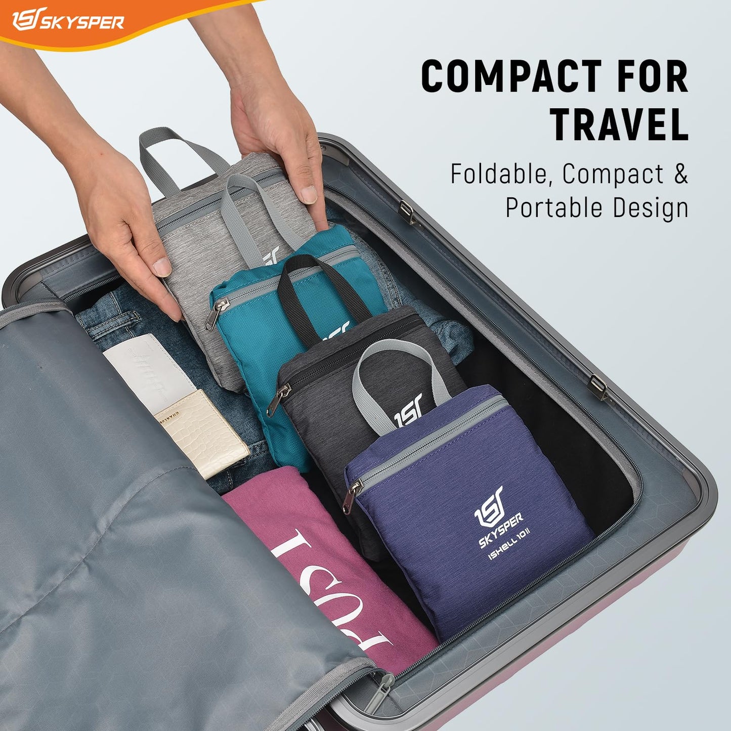 SKYSPER Small Hiking Backpack 10L Foldable Daypack Packable Lightweight Hiking Daypack Travel Day Pack for Women Men