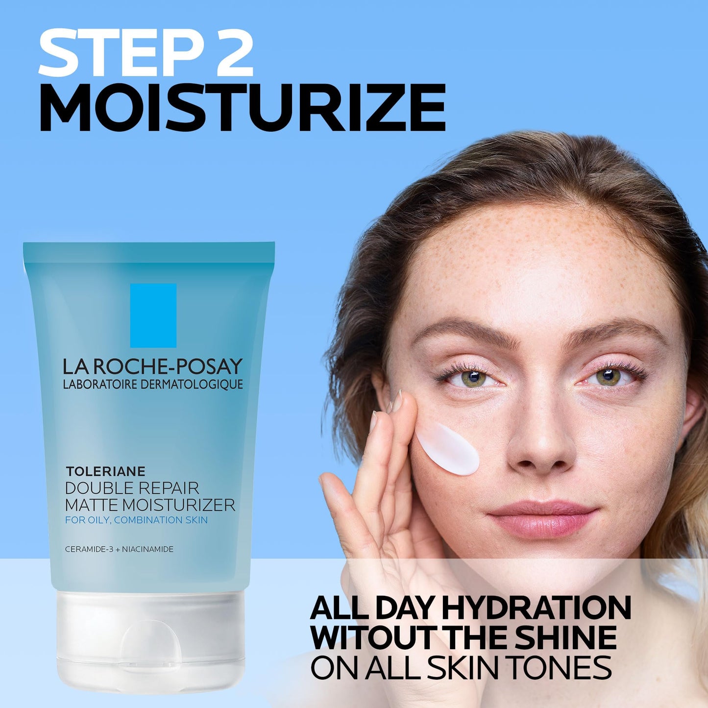 La Roche-Posay Acne Skin Care Set, Toleriane Double Repair Matte Moisturizer 75ml & Effaclar Medicated Gel Cleasner 100ml, Gel Moisturizer with Niacinamide & Acne Cleasner with Salicylic Acid