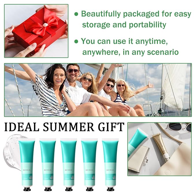 Aloe Vera Gel for Sunburn Relief,Hydrating Travel Size Aloe Vera Gel for Face,Moisturizing Sunburn Relief After Sun Lotion,Fast Absorbing,Non-Sticky Cooling After Sun Lotion Face Moisturizer (C)