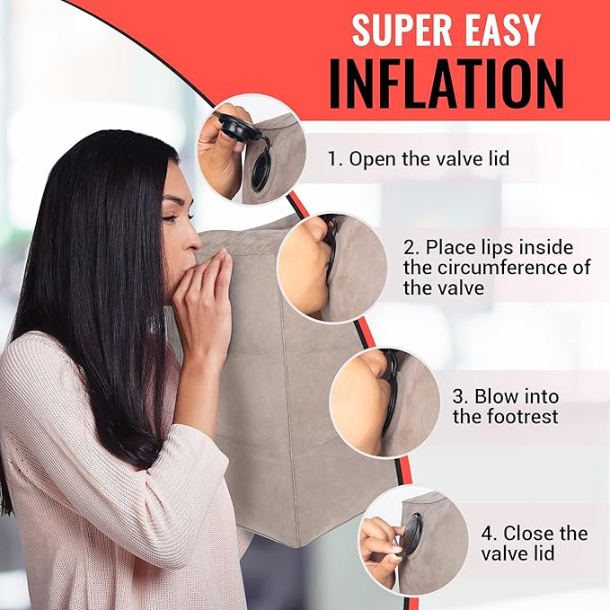 Koala Kloud Inflatable Foot Rest Pillow – for Toddlers & Kids, Ideal for Flights, Car Seats, or Under Desk Use