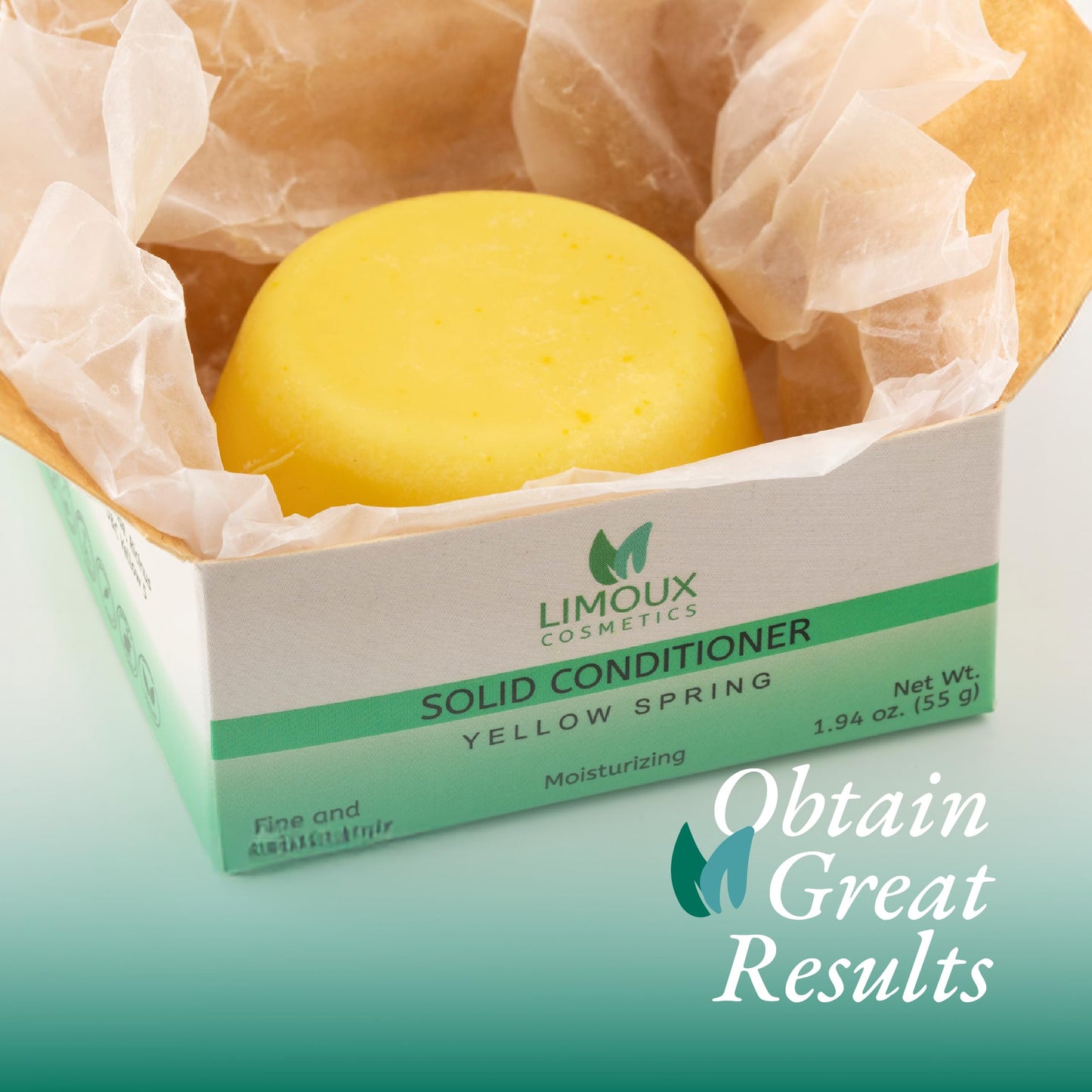 Limoux Cosmetics solid conditioner for fine & brittle hair -For Growth & frizz control- moisturizing, strengthening, softening-Paraben Free, Silicone Free, Cruelty free, Vegan, 50 uses, 1.94oz