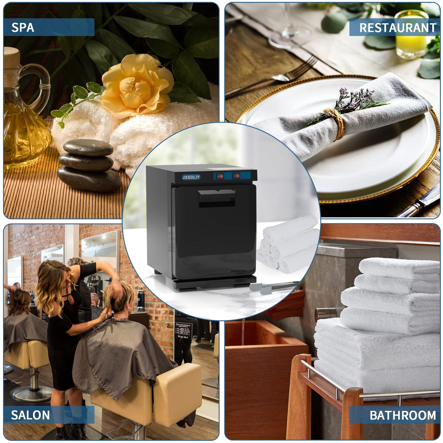 JXSDLIY Mini 5L Small Hot Towel Warmer for Spa Home Salon Esthetician 2-in-1 Personal Hot Towel Cabinet Spa Towel Warmer for Facials, Fast Heating Towel Heater Towel Steamer