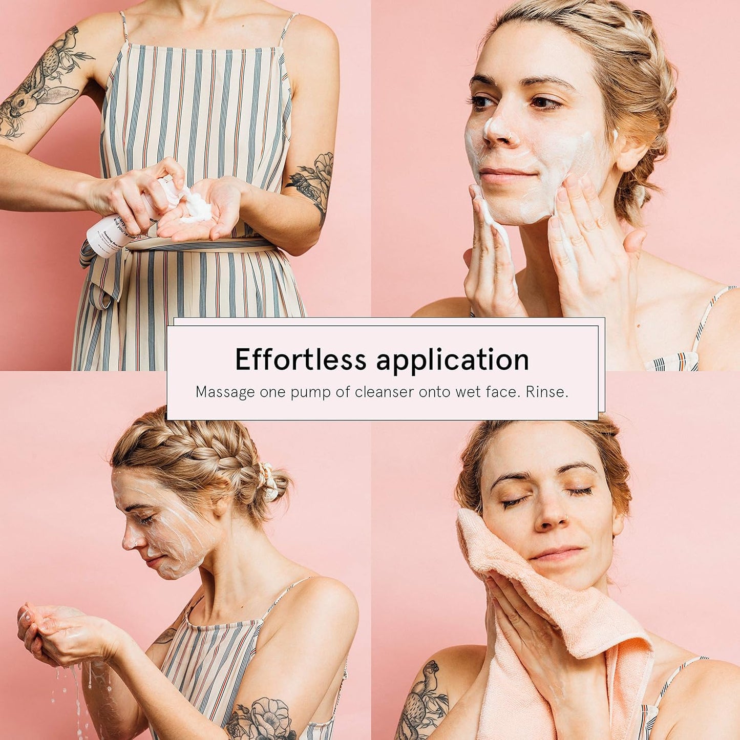 grace & stella Award Winning Travel Face Wash (60ml) Hydrating & Gentle Foaming Facial Cleanser with Hyaluronic Acid, Rose Water, Aloe Vera - Moisturizing Cleansing Foam for Normal to Very Dry Skin