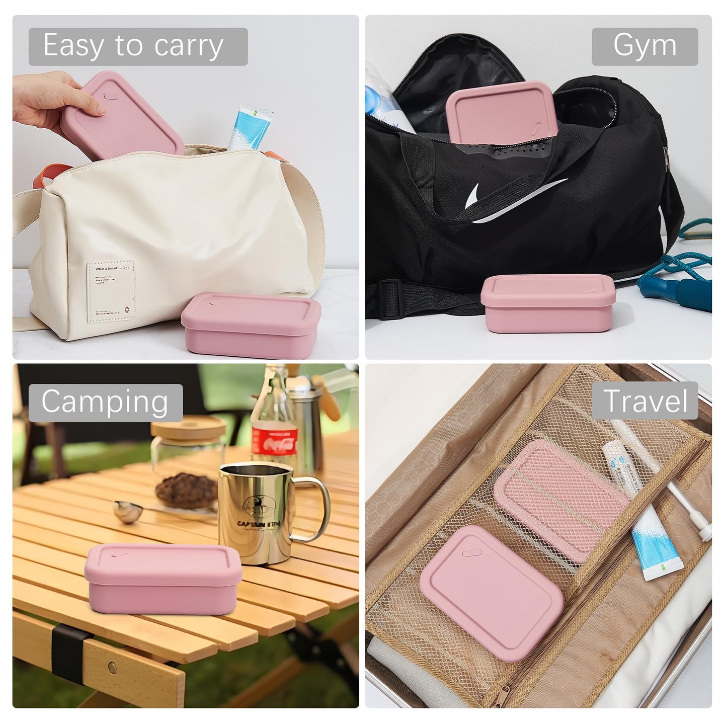 Silicone Enhanced Leakproof Travel Soap Case, Solid Shampoo Bar Holder,Large Travel Soap Container,Slip-Resistant Portable Soap Box with Drainage Layer