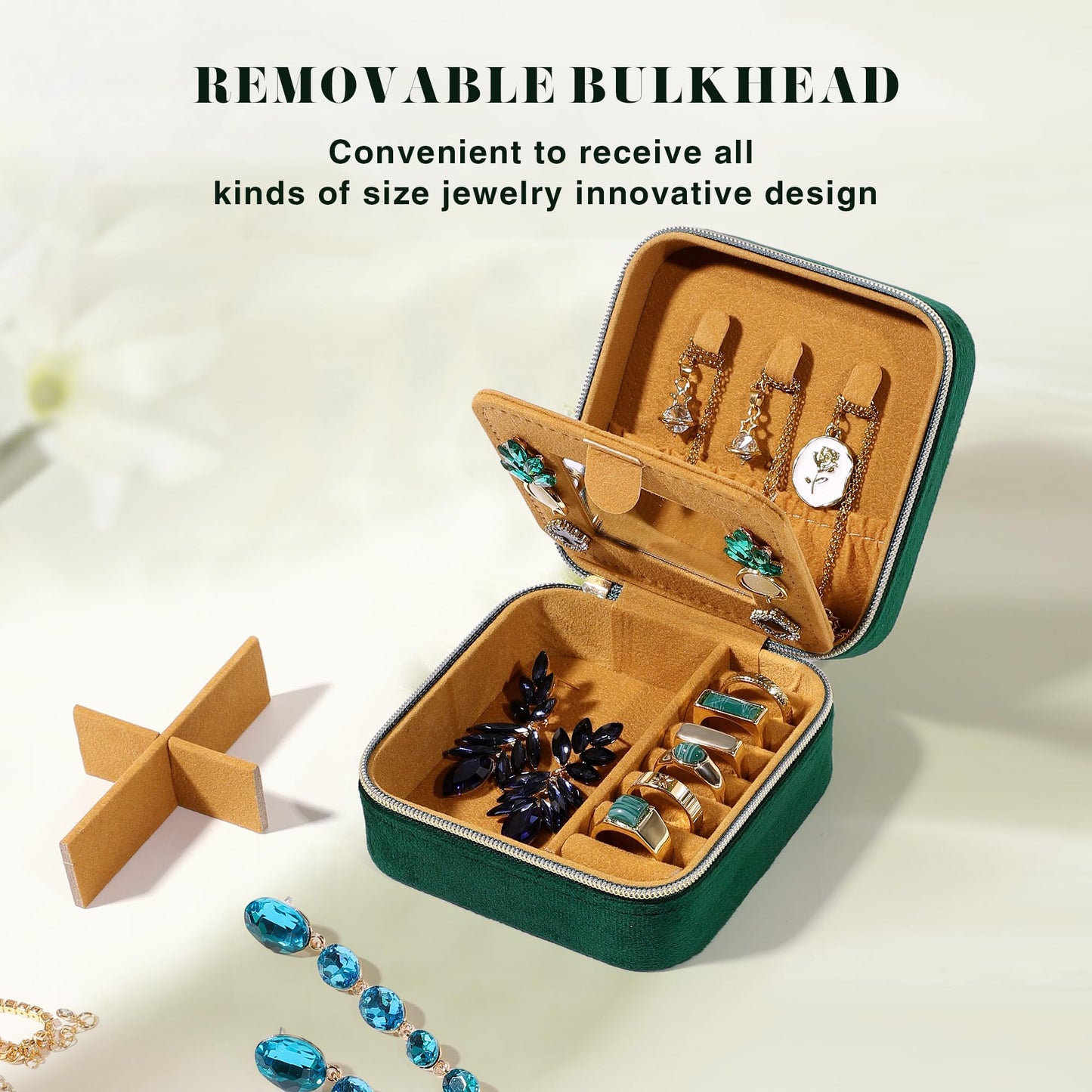 EURGANT Initial Travel Jewelry Case for Women Small Jewelry Box Organizer, Birthday Mom Gifts for Women from Daughter - Letter J