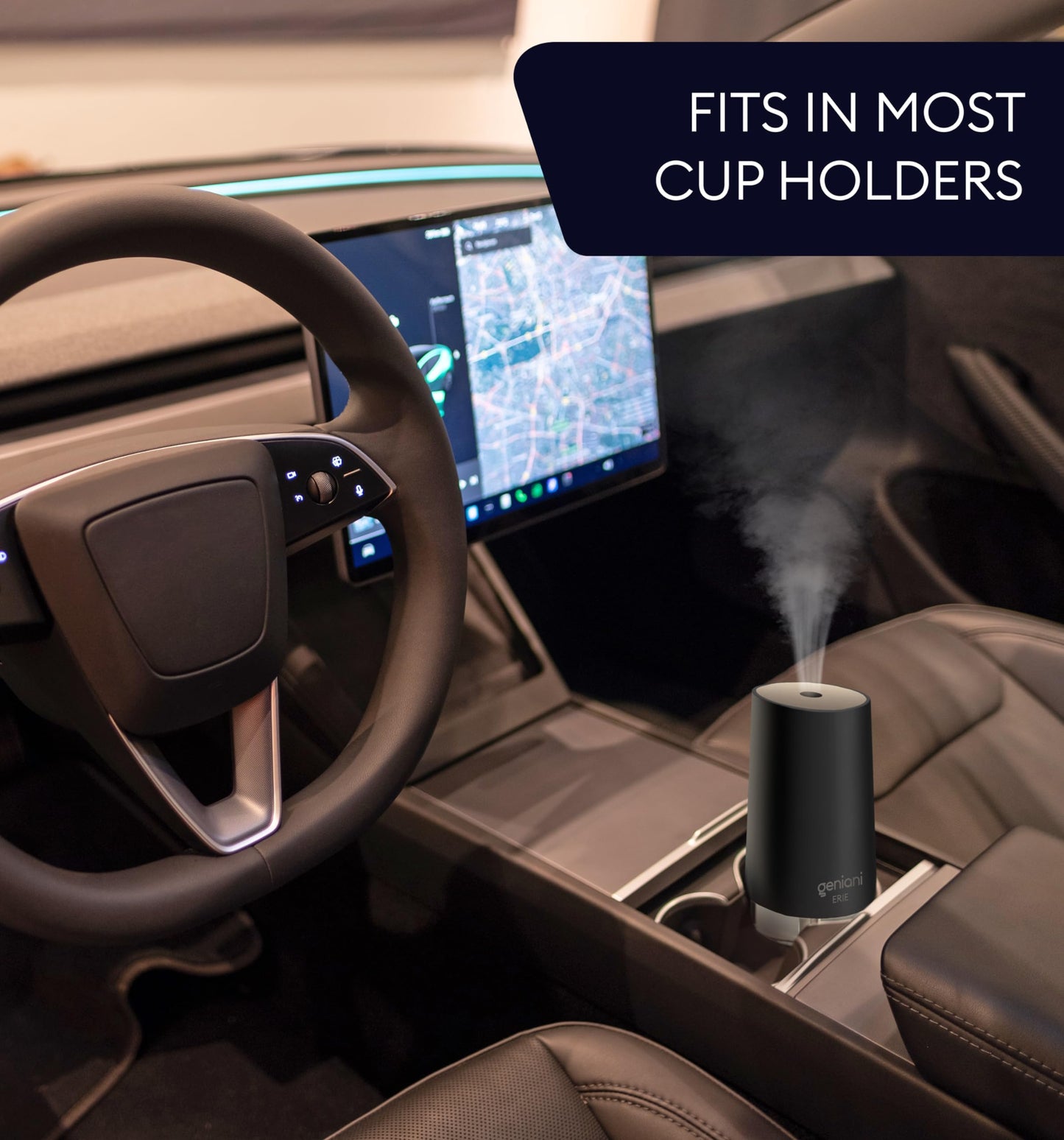 GENIANI Portable Small Cool Mist Humidifier β USB Powered (Not Rechargeable), Compact Desktop Humidifier for Plants, Office, Baby Room β Auto Shut Off & Night Light β Black, 0.25L