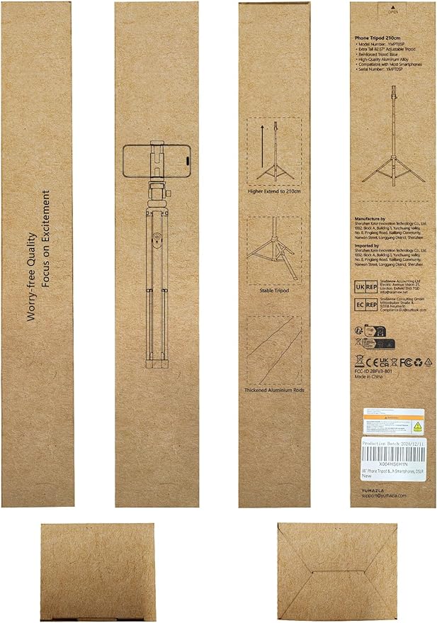 86'' Phone Tripod & Selfie Stick, Tripod for iPhone with Detachable Remote, Portable Phone Tripod Stand for Video Recording, Travel Tripod for Cell Phone, Compatible with Smartphones, DSLR