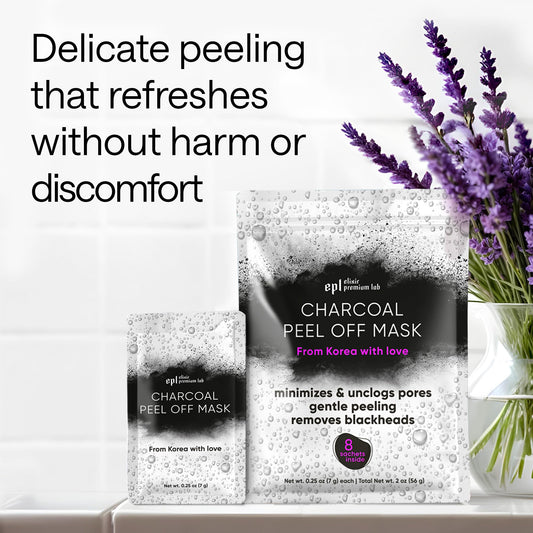 Activated Charcoal Face Masks Skincare 2 pack (16 sachets) - Korean Skin Care Products - Charcoal Face Mask Peel Off Skin Care - Gently Cleansing Charcoal Face Mask for Men & Women Face Care