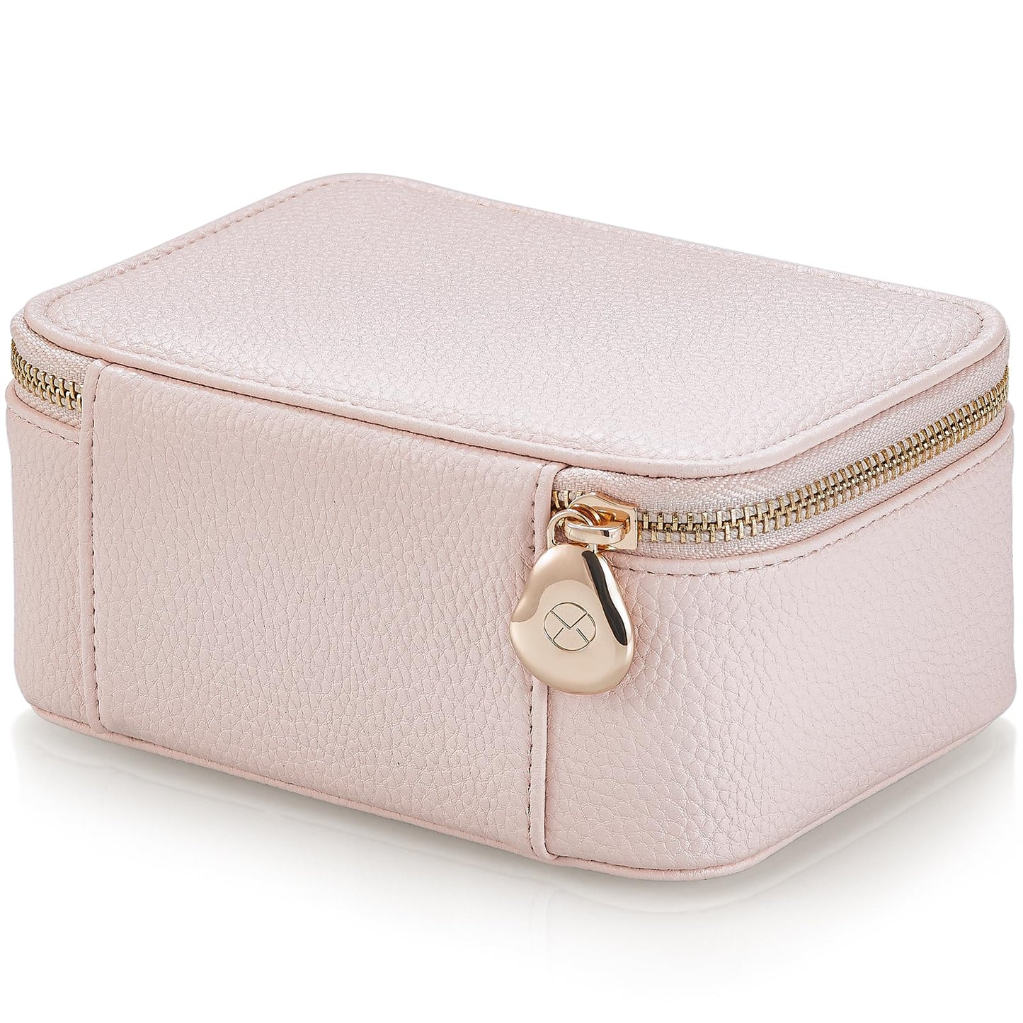 Vlando Travel Jewelry Organizer,Jewelry Box for Girls Women,Jewelry Case for 8 Pcs Velvet Jewelry Bags Storage for Necklace Rings Girls Women Valentines Gift Birthday Gifts-Pink